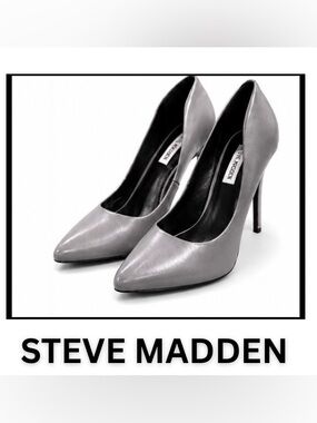 Steve Madden Silver-Gray Pointed Toe Stiletto Pumps